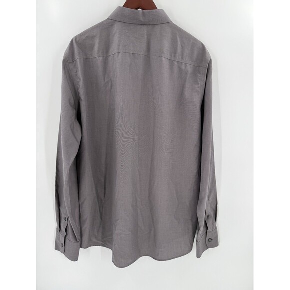 Untuckit Shirt Men's Gray Sanglovese XXLARGE Slim Fit Button Up Wrinkle Free EUC - Picture 5 of 12